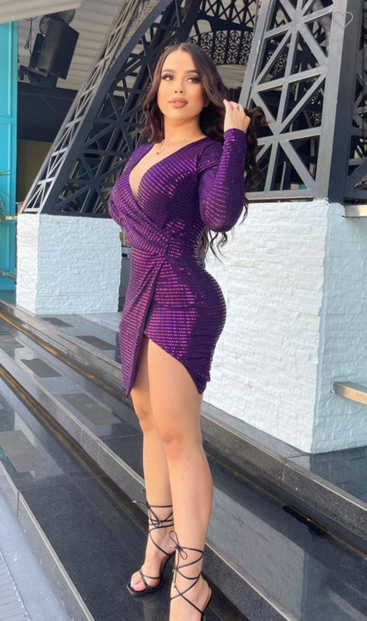 Long Sleeve Sequin Dress