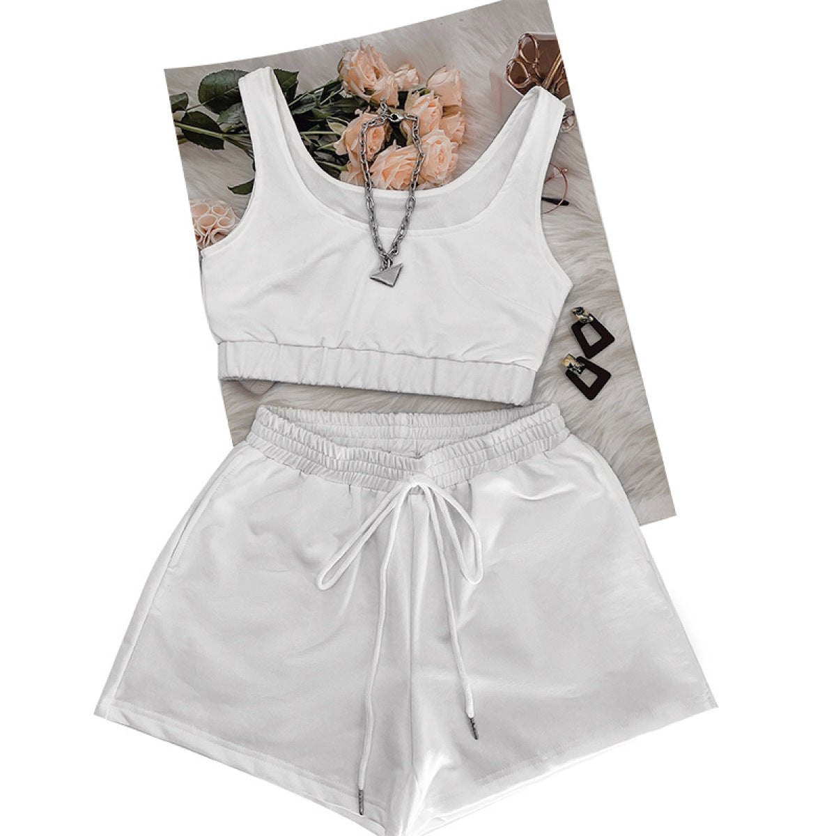 “Breaking Bread” U-neck Bra & Shorts Two-Piece Active Sets