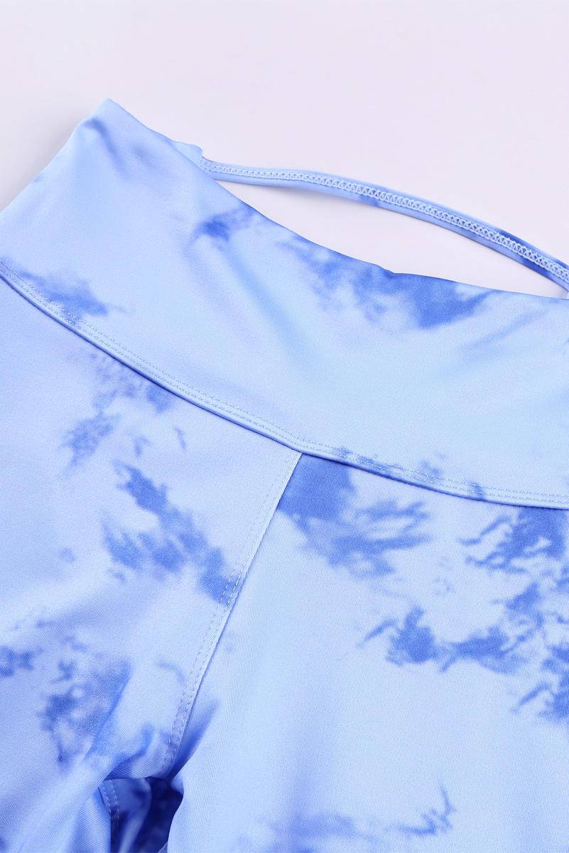 Tie-Dye Crisscross Sport Bra And Leggings Set