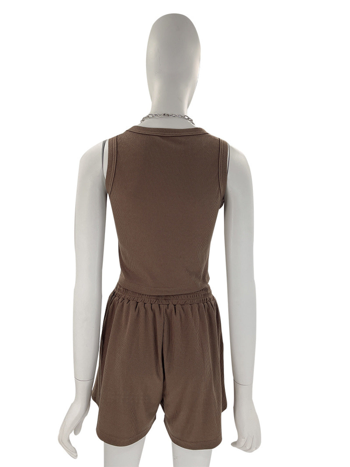 “Hot Girl Walk” Round-neck Bra & Shorts Two-Piece Active Sets