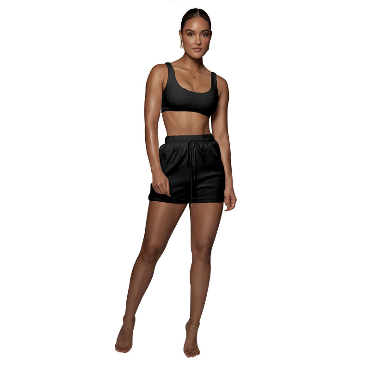 “Breaking Bread” U-neck Bra & Shorts Two-Piece Active Sets
