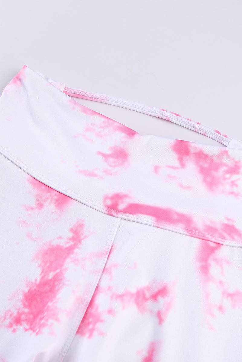 Tie-Dye Crisscross Sport Bra And Leggings Set