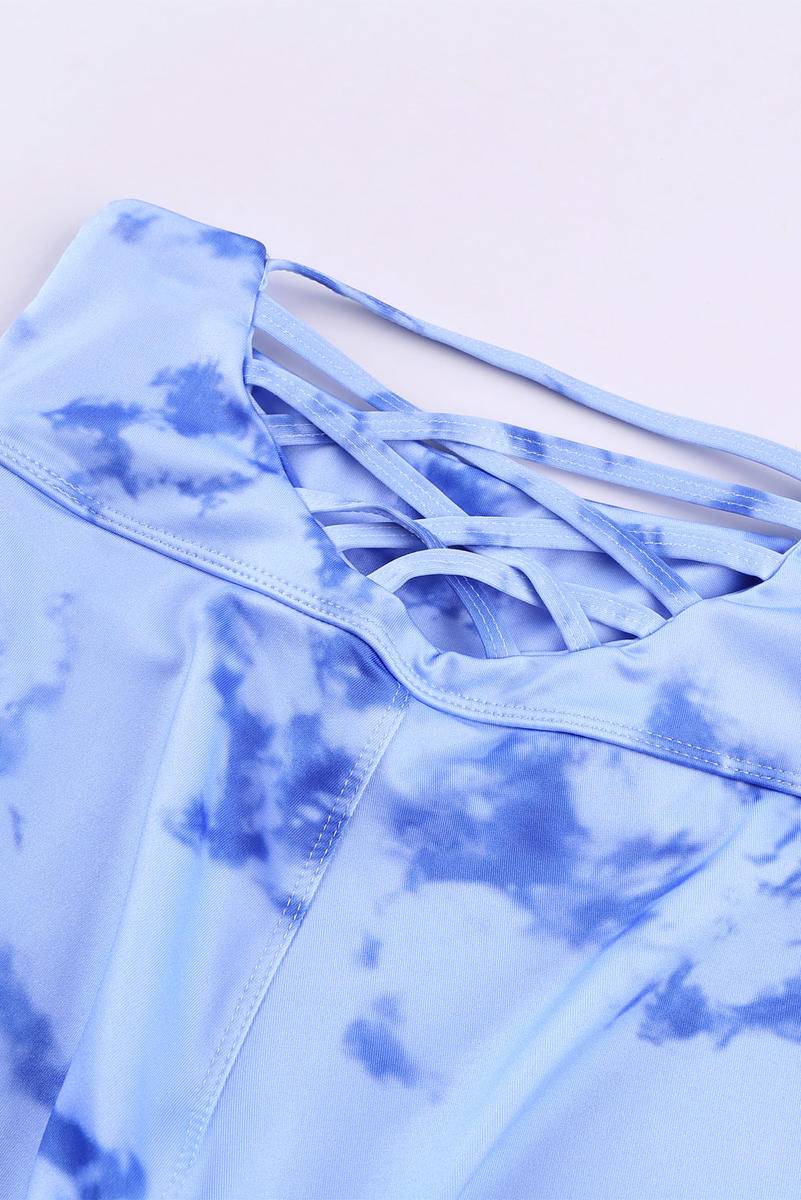 Tie-Dye Crisscross Sport Bra And Leggings Set