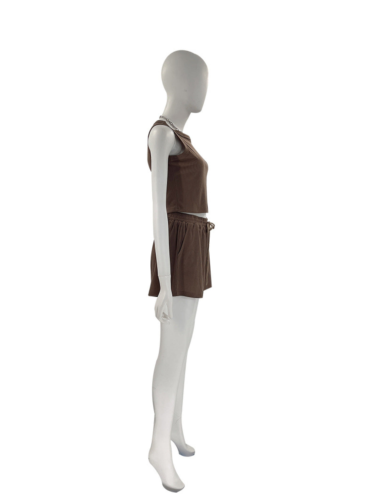 “Hot Girl Walk” Round-neck Bra & Shorts Two-Piece Active Sets