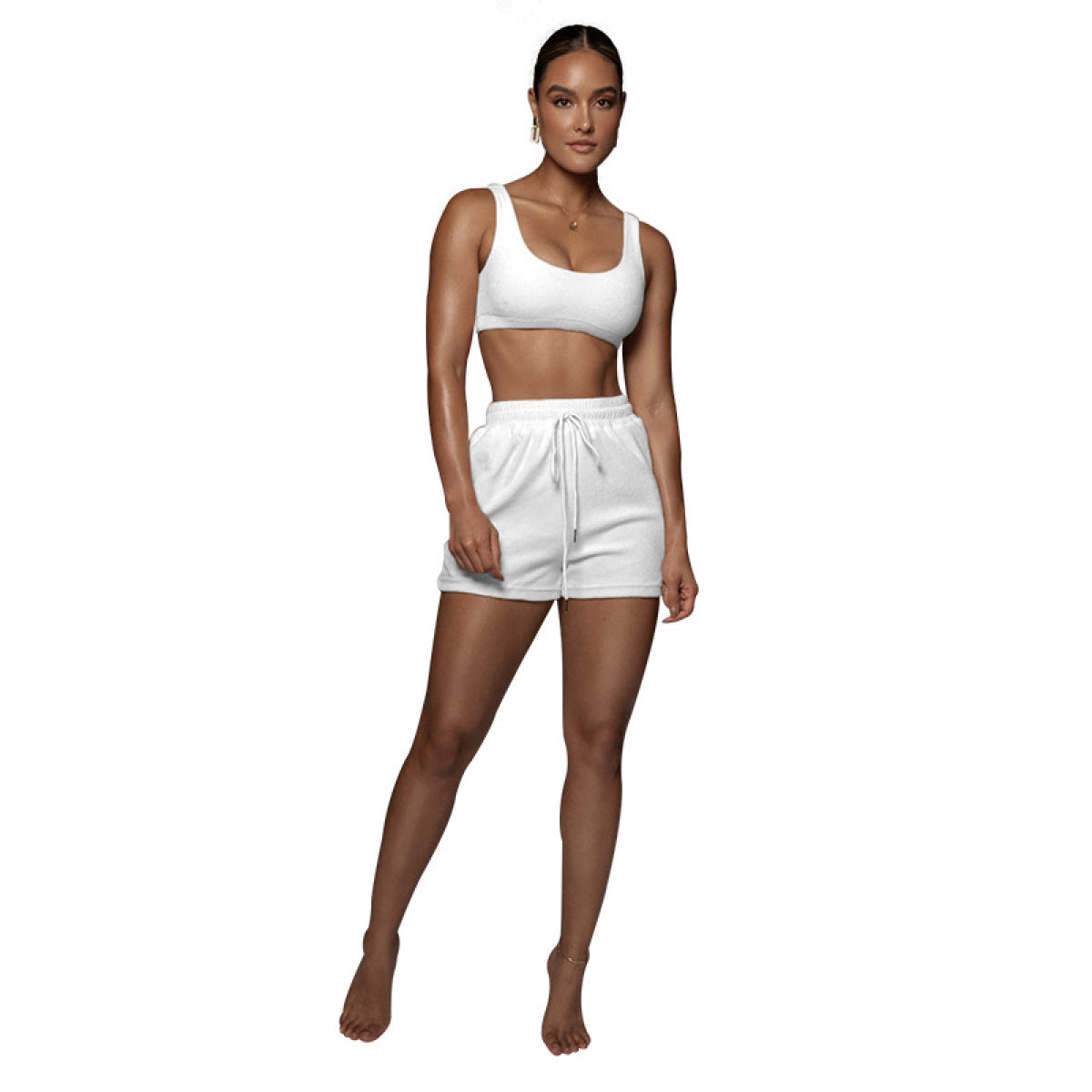 “Breaking Bread” U-neck Bra & Shorts Two-Piece Active Sets