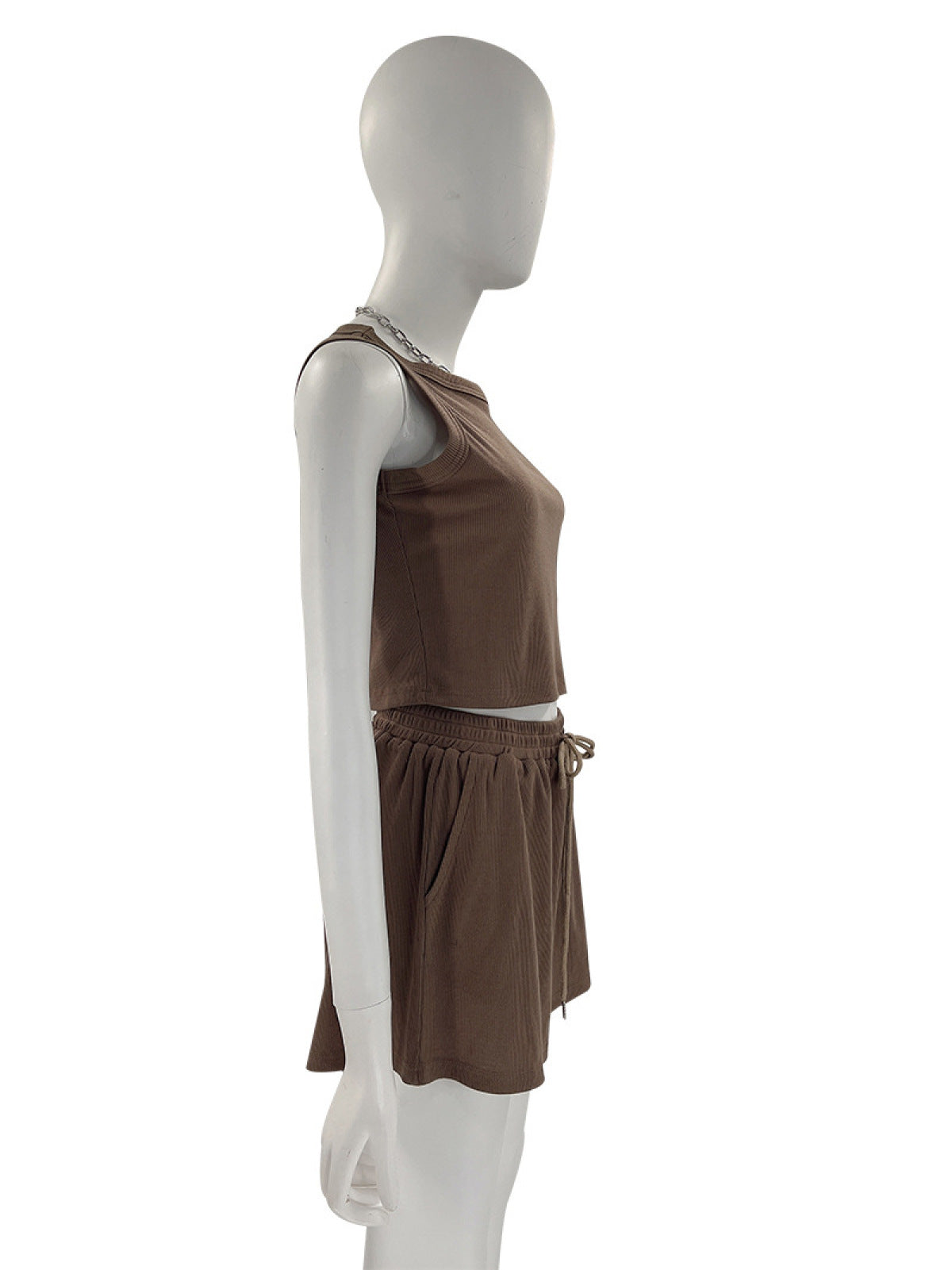 “Hot Girl Walk” Round-neck Bra & Shorts Two-Piece Active Sets