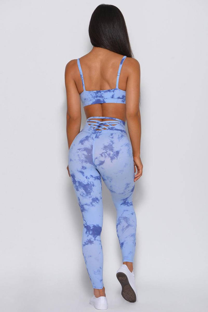 Tie-Dye Crisscross Sport Bra And Leggings Set