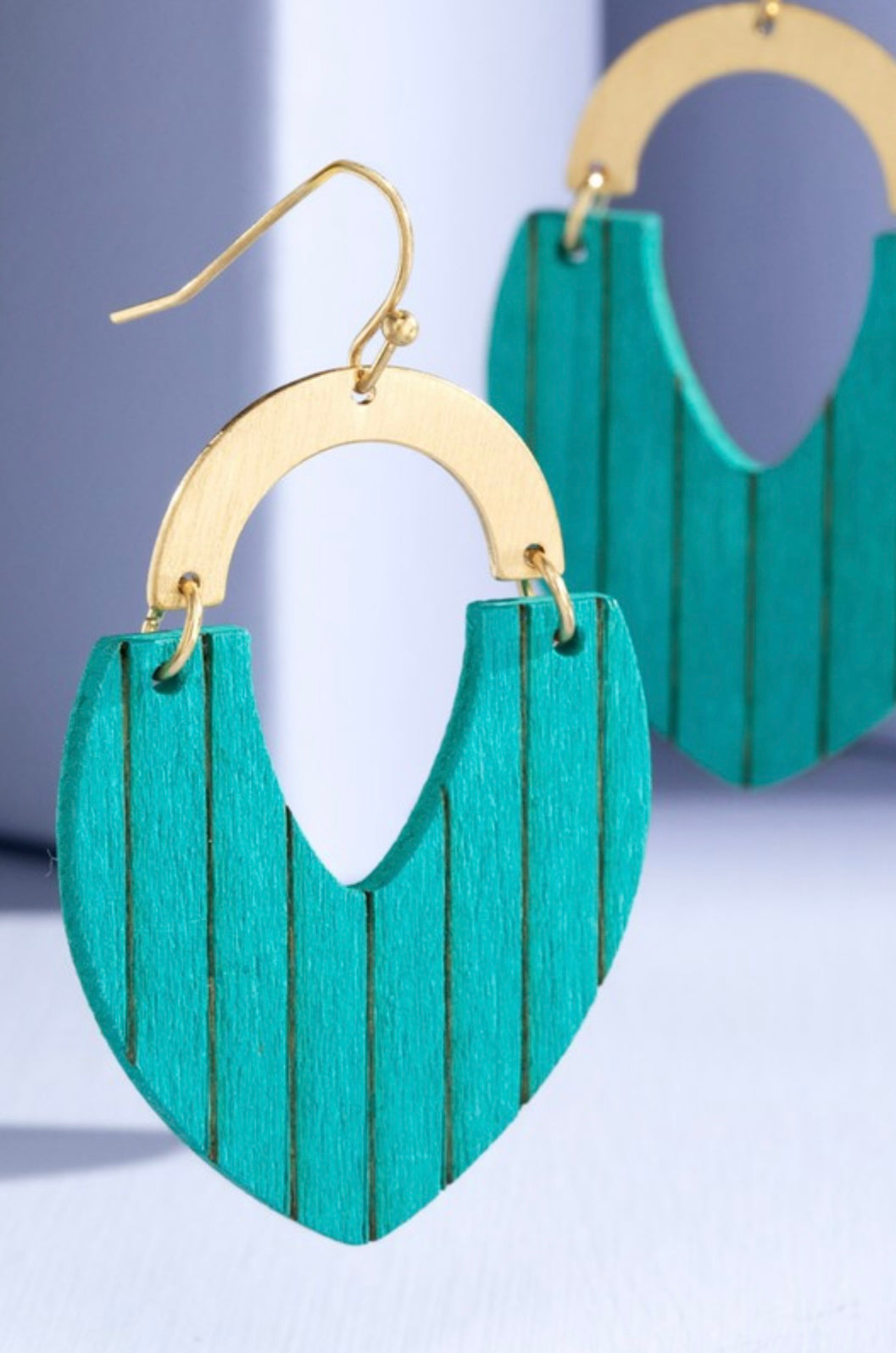 Teardrop Wood Dangle Earrings