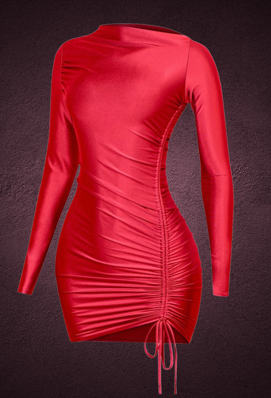 Red - Debra Long Sleeve Mini Dress