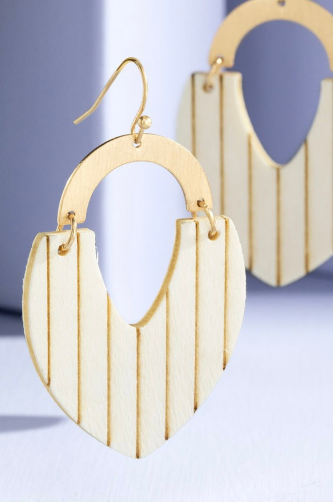 Teardrop Wood Dangle Earrings