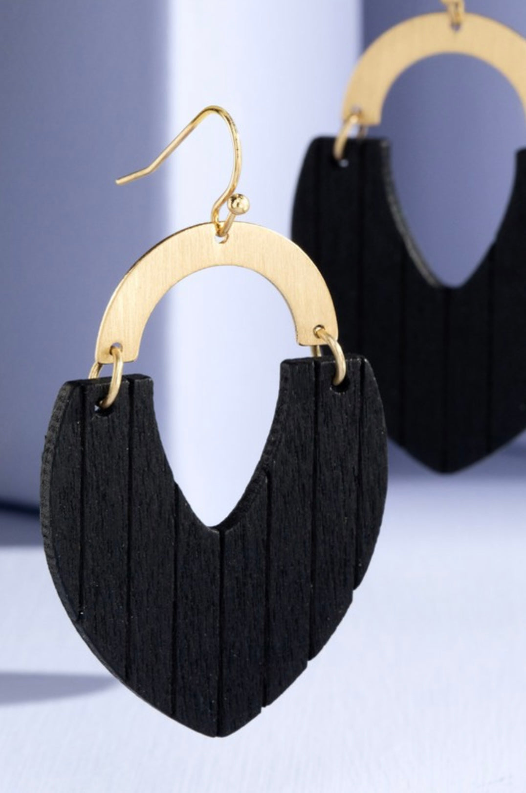 Teardrop Wood Dangle Earrings