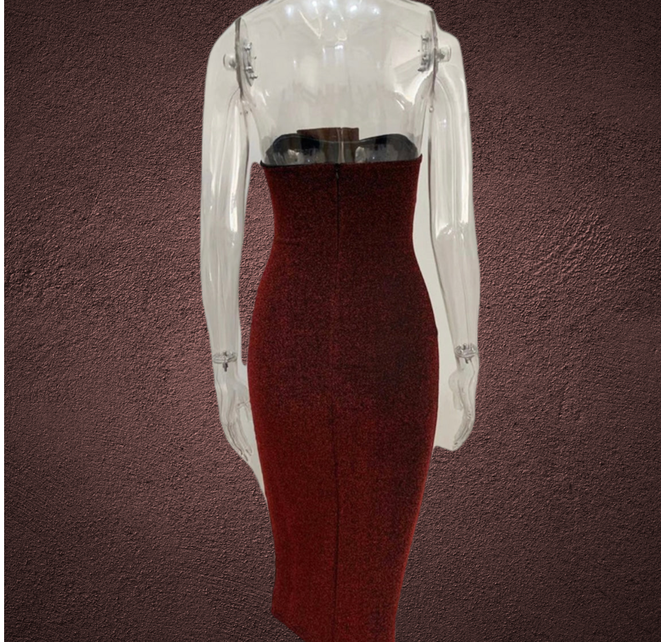 Jalisa Maroon Bowknot Bodycon Dress