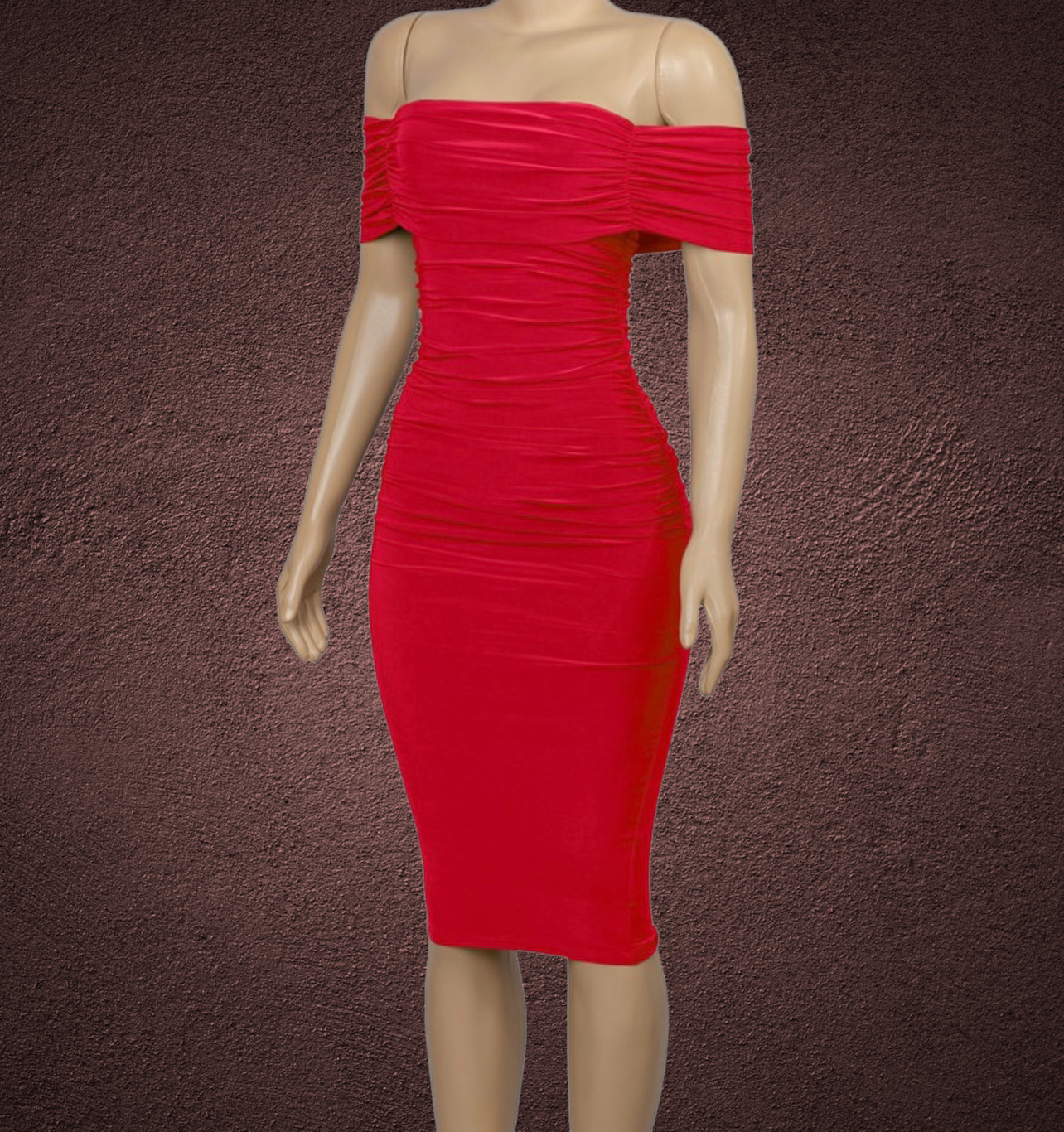 Red Journey Off the Shoulder