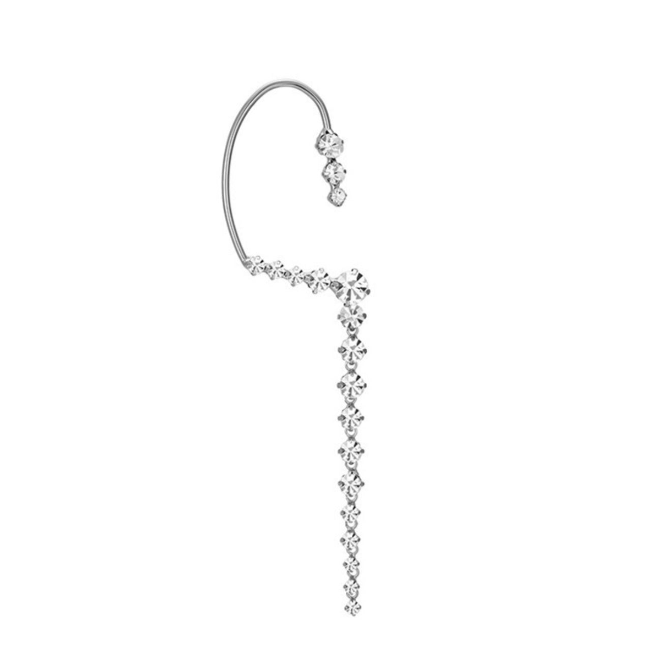 Rhinestone Curved Earring