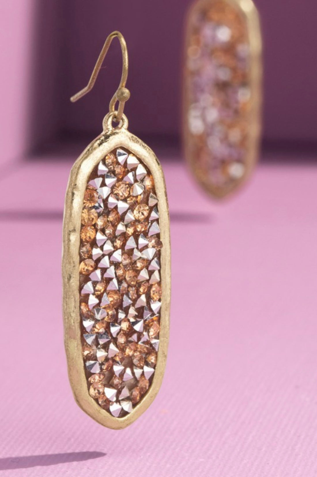 Glitter Oval Earrings