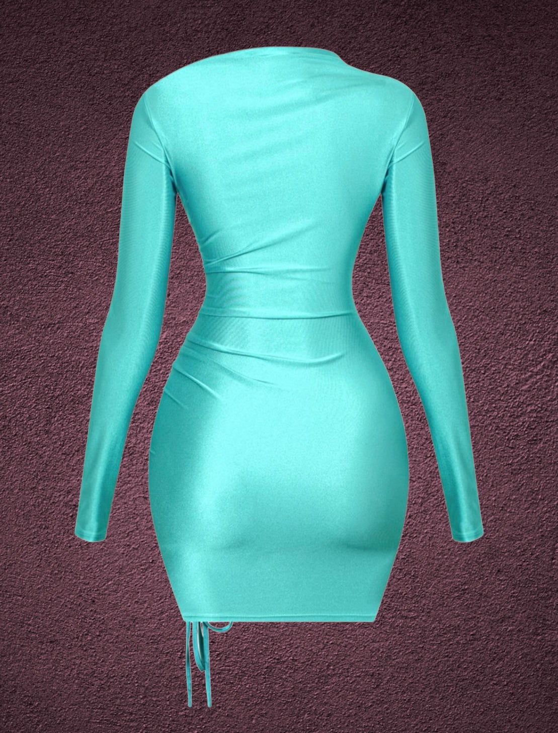 Turquoise Debra Long Sleeve Mini Dress