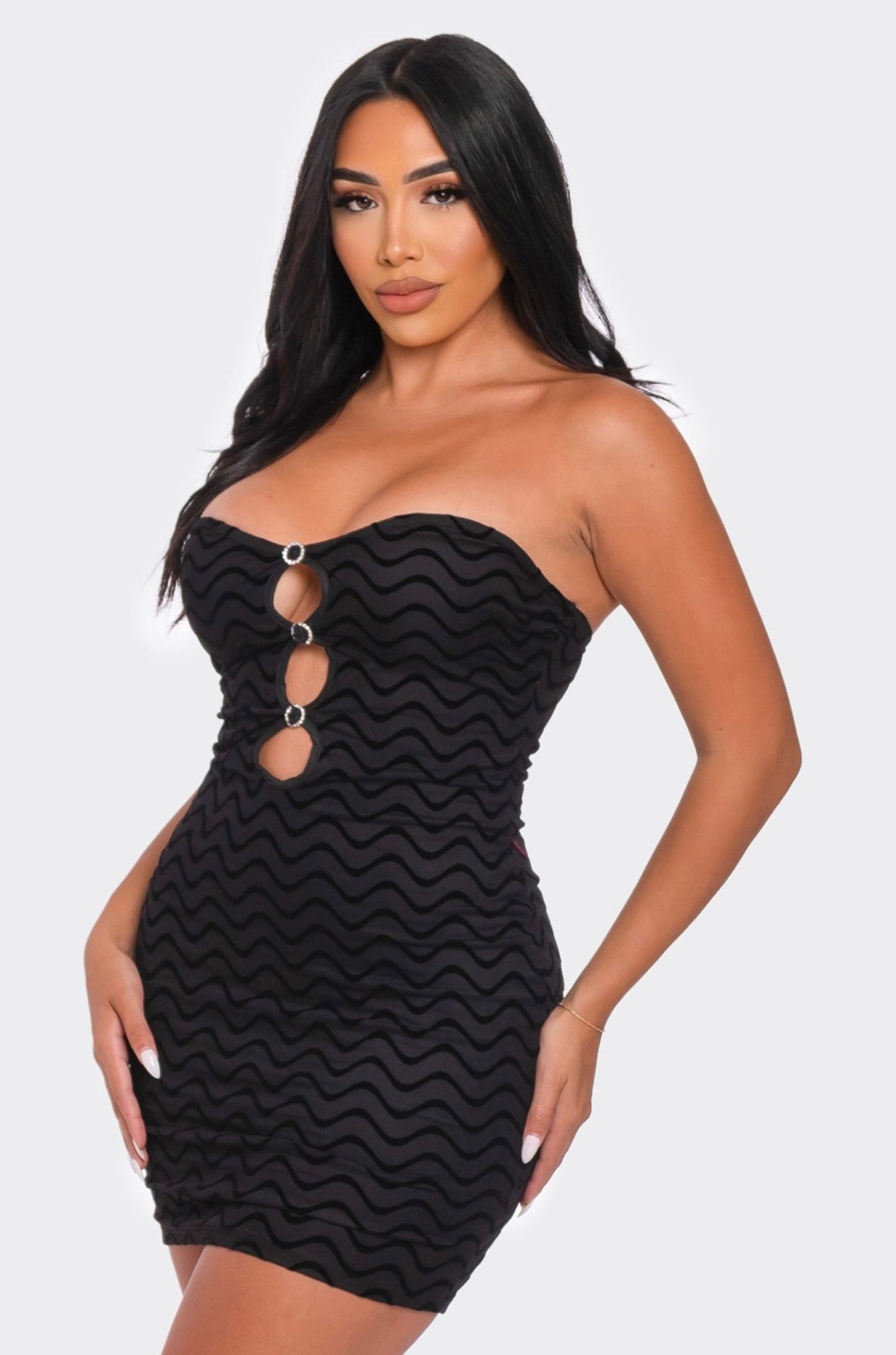 Strapless Cut Out Mini Dress