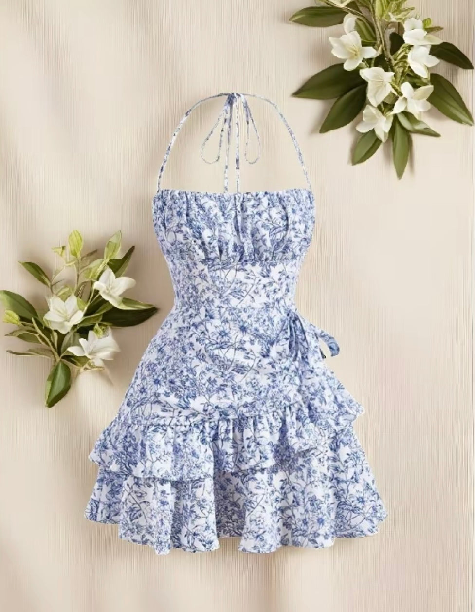 Floral Print Ruffle Dress