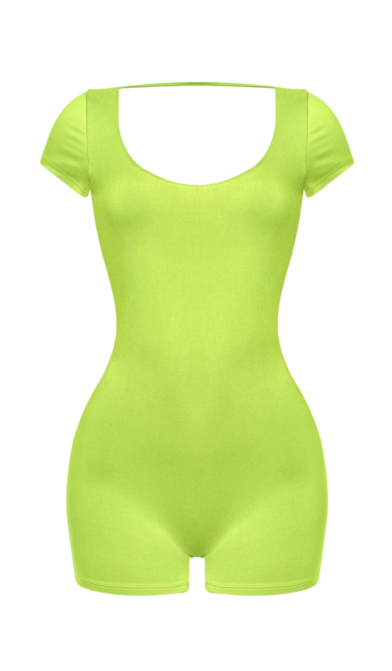 Double Layered Lime Open Back Romper