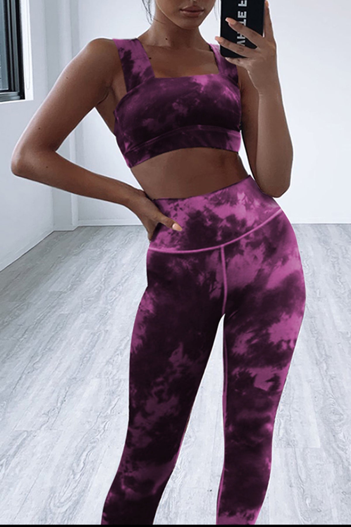 Active Tie Dye Yoga Bra And Legging Set