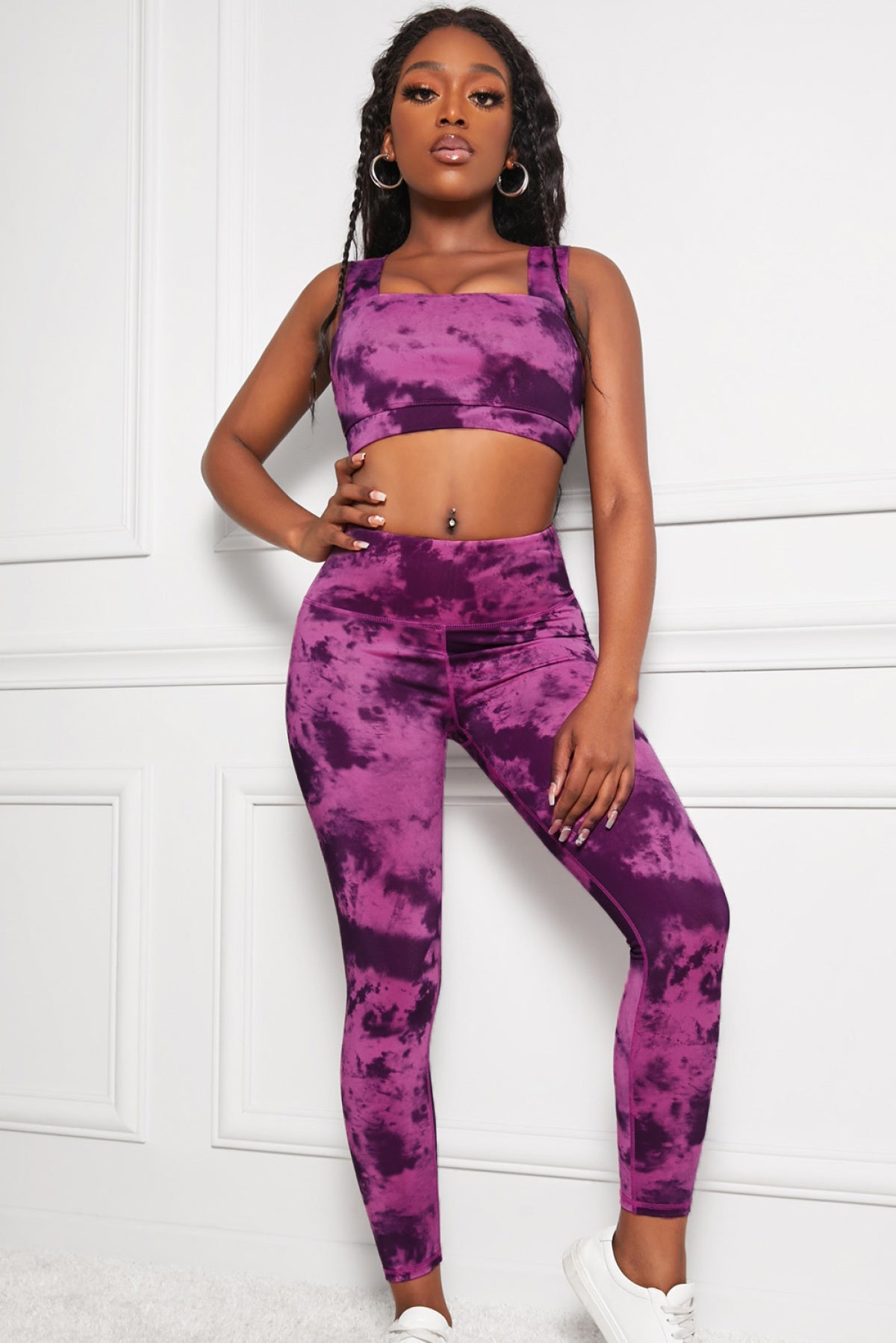 Active Tie Dye Yoga Bra And Legging Set