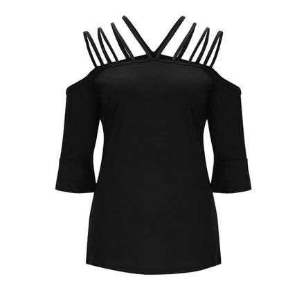 black loose fit spaghetti strap blouse