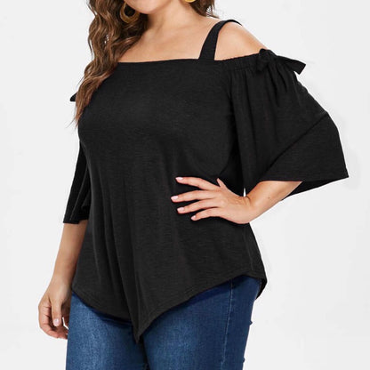 black off the shoulder blouse with tank top sleeves