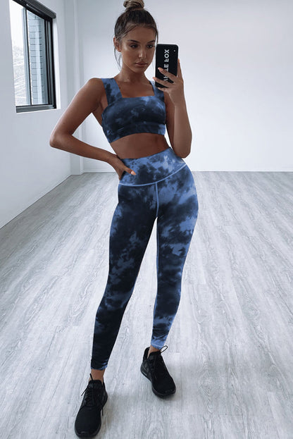 Active Tie Dye Yoga Bra And Legging Set