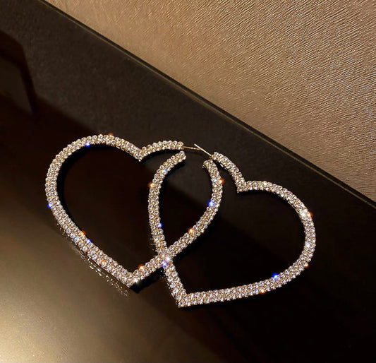 Rhinestone Heart Earrings