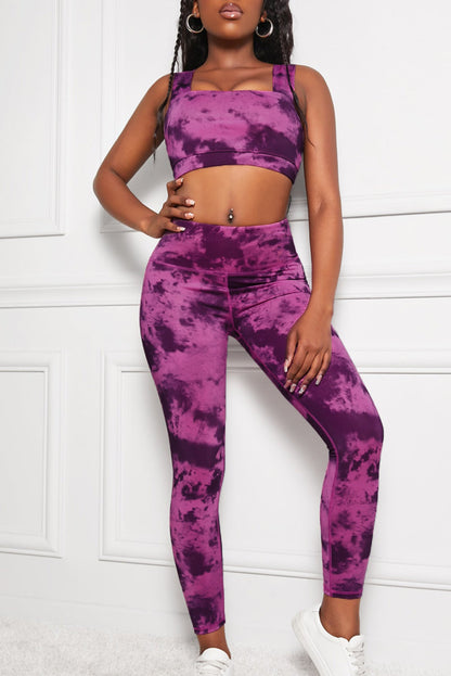 Active Tie Dye Yoga Bra And Legging Set