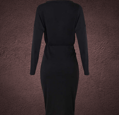 Fabiola Black Creased Dress