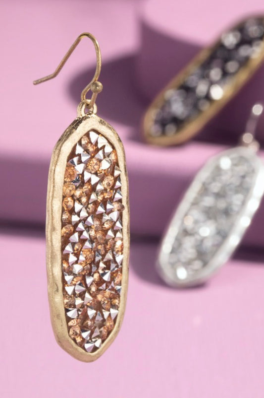 Glitter Oval Earrings