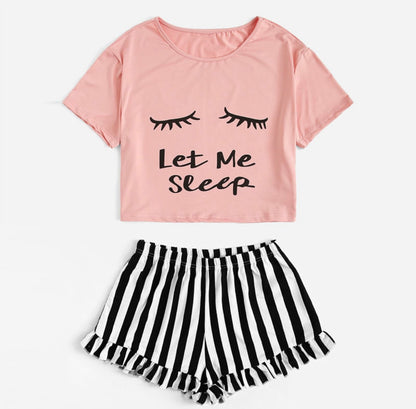 Let Me Sleep - Pink Pajama Short Set