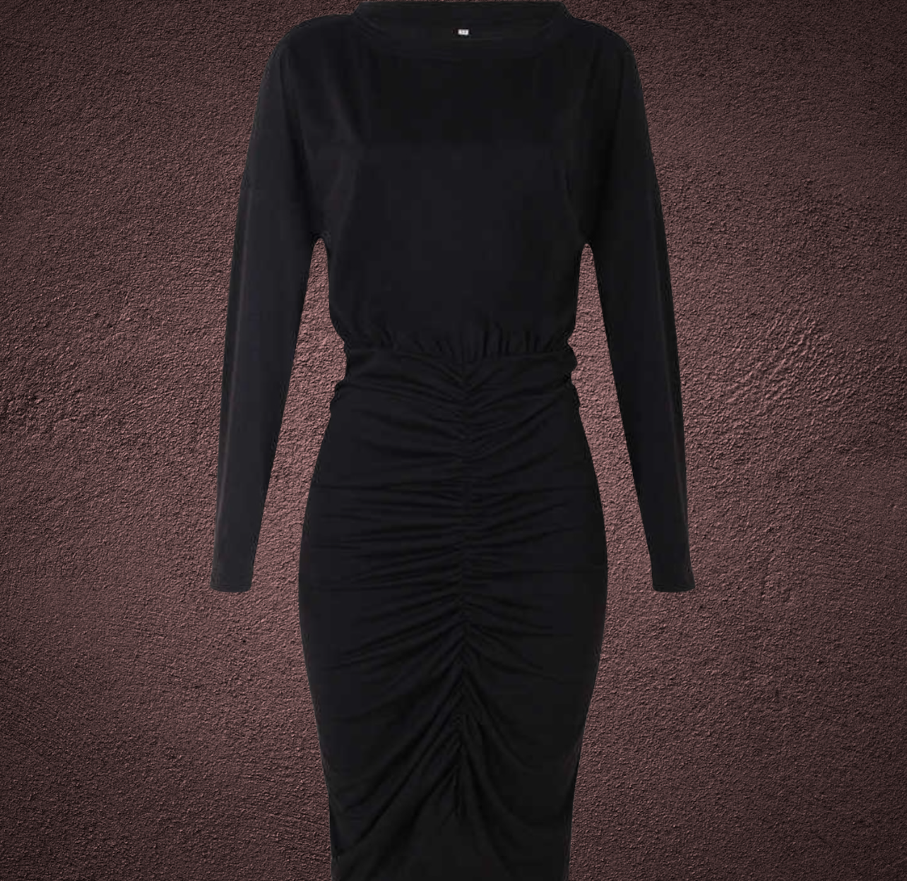 Fabiola Black Creased Dress