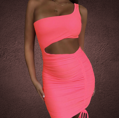 Doja Pink One Shoulder Dress