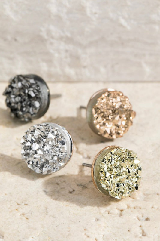 Elegant Drusy Studs