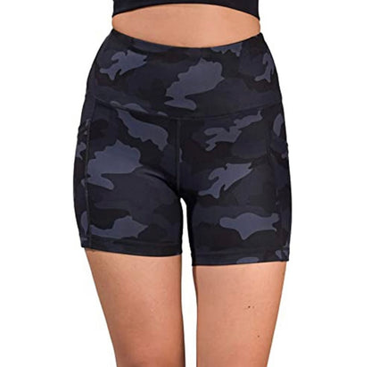 Black Camouflaged Biker Shorts